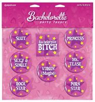 Discount Bachelorette Party Buttons & Pins 8 pack
